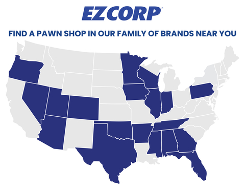 US States where EZCORP has participating pawn shops (Graphic: Business Wire)