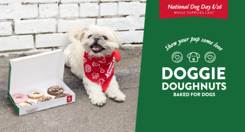 Canines can enjoy ‘pawsome’ Krispy Kreme-themed dog treats beginning Aug. 26 (Photo: Business Wire)