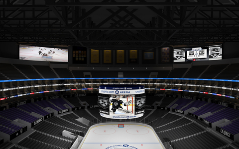 Rendering #1 of Crypto.com Arena's new LED's and Ribbon Boards. (Graphic: Business Wire)