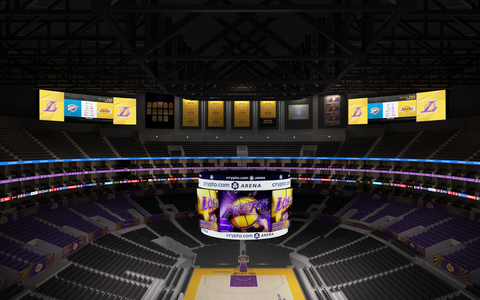 Rendering #2 of Crypto.com Arena's new LED's and Ribbon Boards. (Graphic: Business Wire)