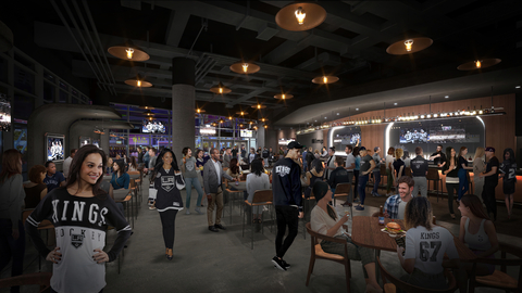 Rendering #1 of Crypto.com Arena's redesigned and upgraded Main Concourse Impact Sports Bar & Grill. (Graphic: Business Wire)