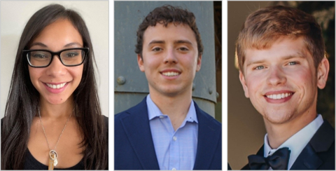 The 2022 Crystal Group Innovation Scholarship recipients are Makaila Forkell, Sam Gibson and Jed Wyse. (Photo: Business Wire)