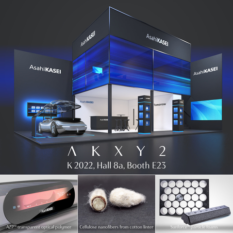 AKXY2 will be making its European debut at K 2022 and many other Asahi Kasei innovative technologies will be featured at the booth from its AZP™ transparent optical polymer and Sunforce™ particle foam family to cellulose-based nanofiber filler materials. Asahi Kasei - Hall 8a, booth E23 (Photo: Business Wire)