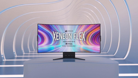 CORSAIR® (NASDAQ: CRSR), a world leader in enthusiast components for gamers, creators, and PC builders, today revealed the new XENEON FLEX 45WQHD240 OLED Gaming Monitor, a flagship bendable gaming monitor created in close partnership with LG Display. (Graphic: Business Wire)