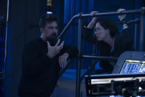 thumbnail (L-r) Director ADAM WINGARD and REBECCA HALL on the set of Warner Bros. Pictures’ and Legendary Pictures’ action adventure “GODZILLA VS. KONG,” a Warner Bros. Pictures and Legendary Pictures release. Photo by Vince Valitutti