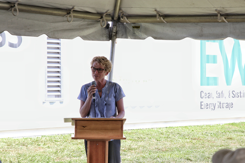 U.S. Representative Christina "Chrissy" Houlahan (PA-06) speaks to guests at ceremony to mark the completion of an ESS Energy Warehouse installation in West Grove, PA (Photo: Business Wire)