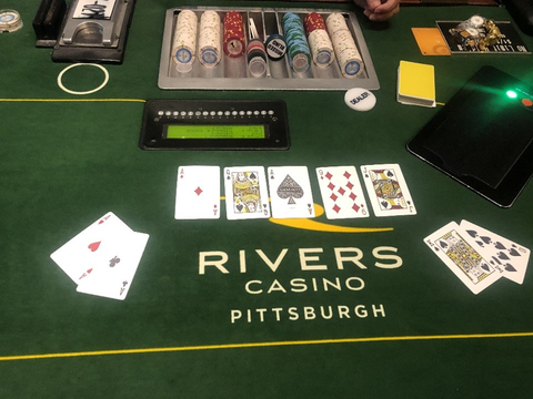 A record-breaking win at Rivers Casino Pittsburgh: This Texas hold’em hand triggered a Bad Beat Jackpot of more than $1.2 million. (Photo: Business Wire)