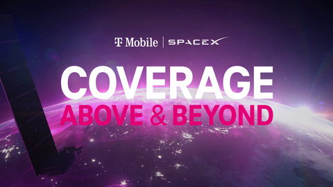T-Mobile Takes Coverage Above and Beyond With SpaceX. Companies share their vision to provide truly universal coverage, pairing SpaceX’s breakthrough satellite constellation with T-Mobile’s industry-leading wireless network. New service aims to connect vast majority of smartphones already on T-Mobile’s network to Starlink satellites. (Graphic: T-Mobile)