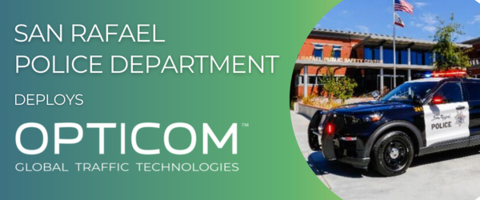 The City of San Rafael, California, is integrating innovative traffic solutions that decrease congestion and focus on the safety of first responders and the traveling public while improving response times. The San Rafael Police Department selected Global Traffic Technologies, Opticom Cloud Platform Solution for emergency vehicle preemption. (Photo: Business Wire)