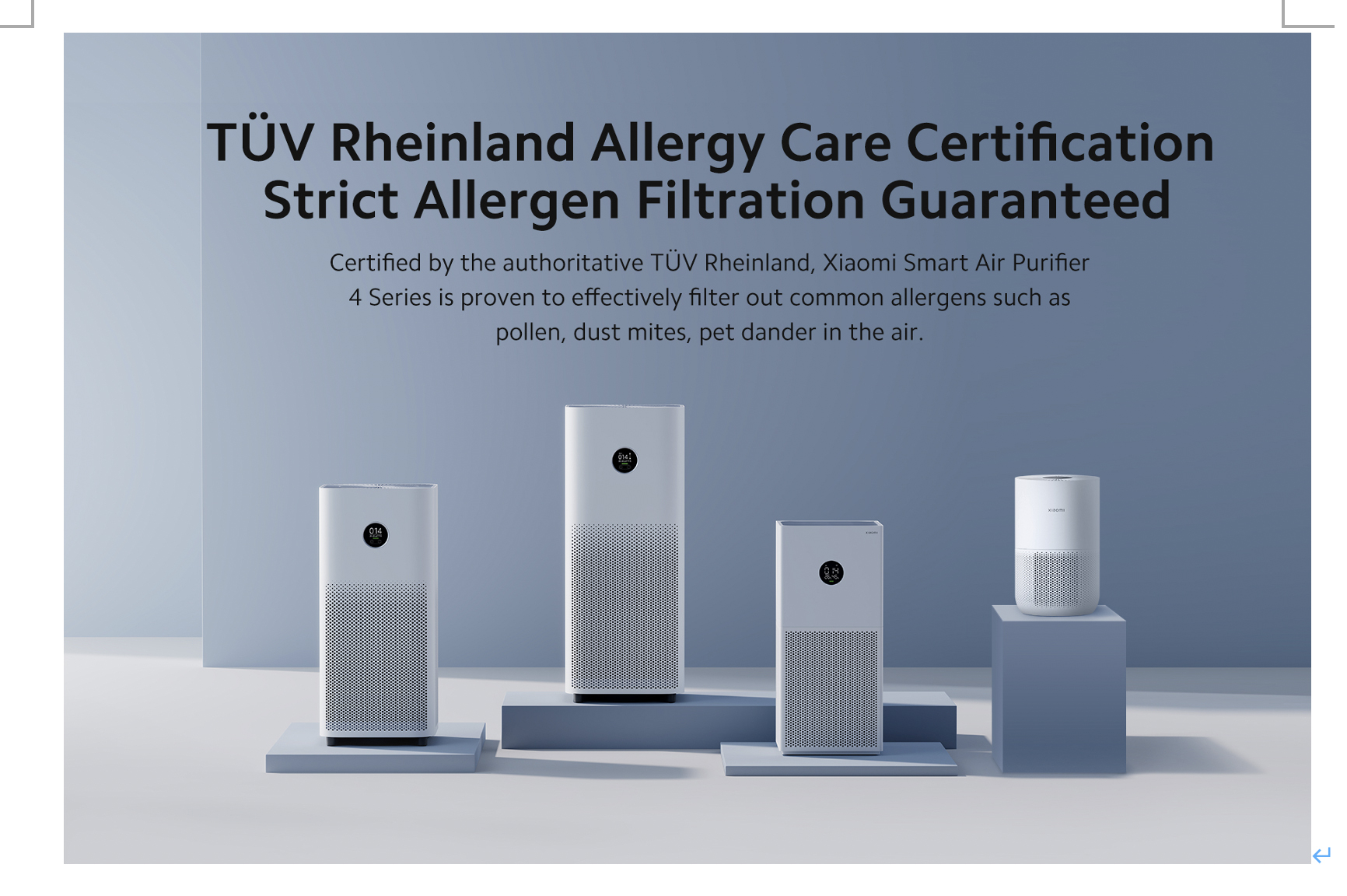 Xiaomi Smart Air Purifier 4 Compact Received TÜV Rheinland Allergy Care  Certification