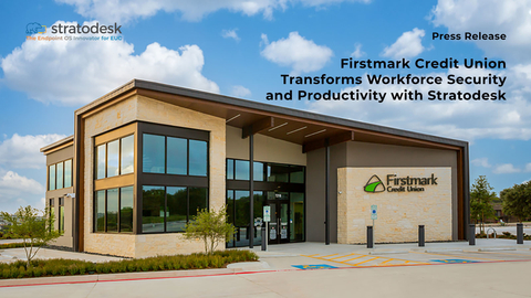 Firstmark Credit Union Lowers hardware cost by 67% and cuts management time by up to 95% with Stratodesk NoTouch OS powering VMware Horizon VDI and True SSO (Graphic: Business Wire)