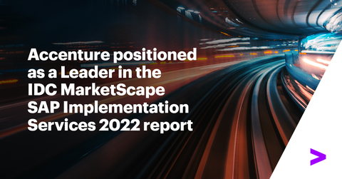 Accenture is named a Leader by global research firm IDC in the recently published IDC MarketScape: Worldwide SAP Implementation Services 2022 Vendor Assessment.(Graphic: Business Wire)