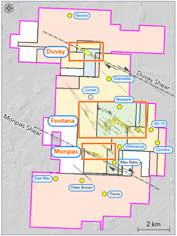 Figure 4 - Harricana Project Exploration Model surface projection plan map (Graphic: Business Wire)