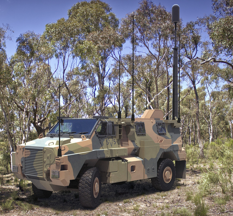 Protected Mobility Electronic Warfare Vehicle (PMEWV) variant of the Bushmaster. (Photo: Business Wire)