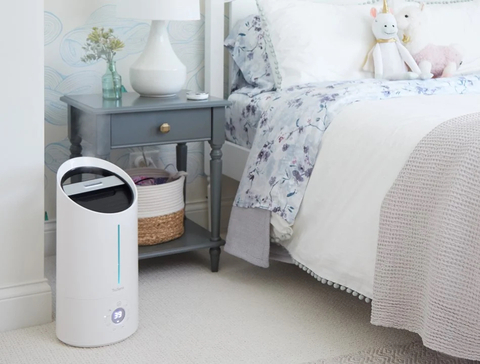 The new TruSens™ Humidifier line features whisper-quiet design and a high-performance water filter to assure cleaner, mineral-free mist and optimal humidity throughout the entire room. (Photo: TruSens Wellness)