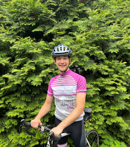 Recent cancer survivor Drew Adams will ride up to 80 miles per day for three days in Coast 2 Coast 4 Cancer from Cannon Beach to Bend. (Photo: Bristol Myers Squibb)