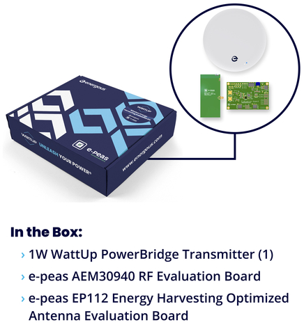 Wireless Energy Harvesting Evaluation Kit from Energous and e-peas (Photo: Business Wire)