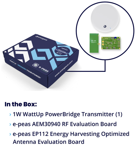 Wireless Energy Harvesting Evaluation Kit from Energous and e-peas