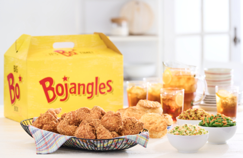 Fans can pass the tailgate ball to Bojangles and let the experts in bold flavors and big portions handle the spread. Enjoy customizable Big Bo Boxes filled with 8-, 12- or 20-piece chicken, served alongside a choice of home-style fixins, made-from-scratch biscuits and Legendary Iced Tea®. The boxes also include cups, plates and utensils. (Photo: Bojangles)