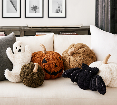 Pottery Barn Ghost, Bat and Pumpkin Pillow Collection (Photo: Williams Sonoma)