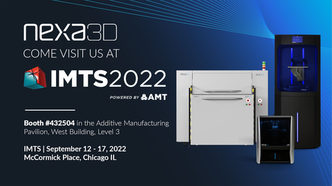 The full suite of Nexa3D additive manufacturing solutions will be showcased at IMTS 2022, Additive Manufacturing Pavilion, Booth #432504 (Photo: Business Wire)