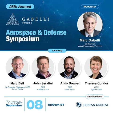 Terran Orbital Co-Founder, Chairmn, and Chief Executive Officer Marc Bell to Present at 28th Annual Gabelli Funds Aerospace & Defense Symposium (Image Credit: Terran Orbital Corporation)