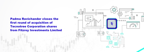 Padma Ravichander closes the first round of acquisition of Tecnotree Corporation shares from Fitzroy Investments Limited (Graphic: Business Wire)