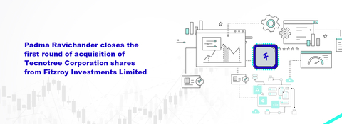 thumbnail Padma Ravichander closes the first round of acquisition of Tecnotree Corporation shares from Fitzroy Investments Limited (Graphic: Business Wire)