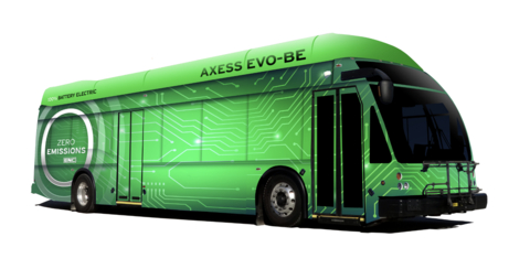 ENC, an industry leader in heavy-duty transit buses and emission-free technology, announces the next generation of its zero-emission products, Axess® Battery Electric Bus (EVO-BE™) The Axess EVO-BE will have an industry-leading 738 kWh of battery energy storage. (Photo: Business Wire)