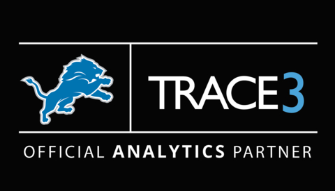 The Detroit Lions collaborate with premier data intelligence provider Trace3 as the franchise's official analytics partner. (Graphic: Business Wire)