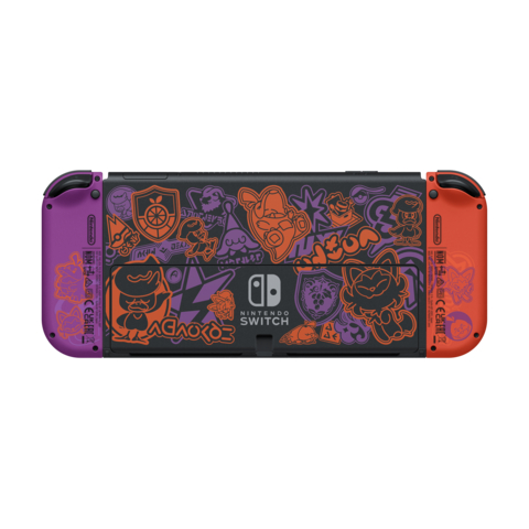 On Nov. 4, the Nintendo Switch – OLED Model: Pokémon Scarlet & Violet Edition system will be available at select stores. ). The Legendary Pokémon Koraidon and Miraidon are featured on the glossy front side of the white system’s dock, and a design inspired by the series’ iconic Poké Ball is featured on the back. The back of the system itself is adorned with special illustrations of the three Pokémon you can choose as your first partners in the game – Sprigatito, Fuecoco and Quaxly – along with illustrations of symbols players may recognize as they journey through the games. (Photo: Business Wire)