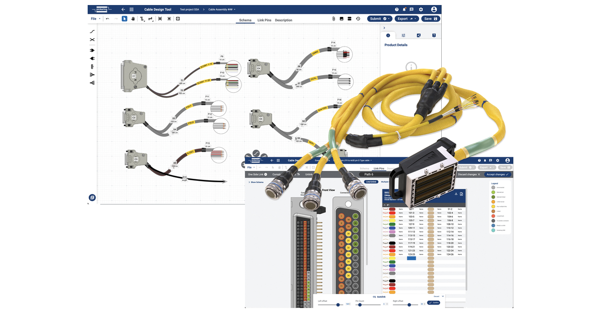 Aktualizovaný nástroj pro návrh kabelů od Pickering Interfaces přidává více funkcí pro spolupráci, základní správu projektů a zabezpečení