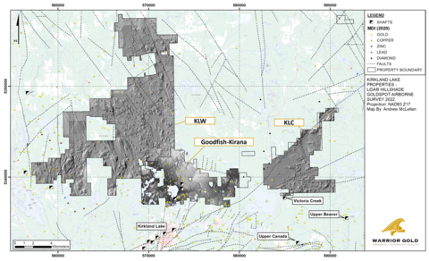 original Map 1: New Regional LiDAR Map of KLW and KLC with Goodfish-Kirana (Graphic: Business Wire)
