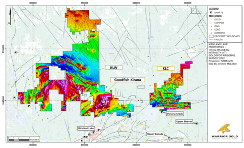 thumbnail Map 2: New Regional Total Magnetics of KLW and KLC with Goodfish-Kirana (Graphic: Business Wire)