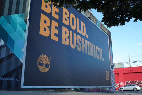 Timberland’s Built for the Bold campaign comes to life in a carefully orchestrated, 4-phase rollout plan that is at the same time global and highly localized. Bold statements began appearing on social media and out-of-home in key cities. Here, an example from Brooklyn, NYC. (Photo: Business Wire)
