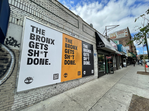 Timberland’s Built for the Bold campaign comes to life in a carefully orchestrated, 4-phase rollout plan that is at the same time global and highly localized. Bold statements began appearing on social media and out-of-home in key cities. Here, an example from Bronx, NYC. (Photo: Business Wire)