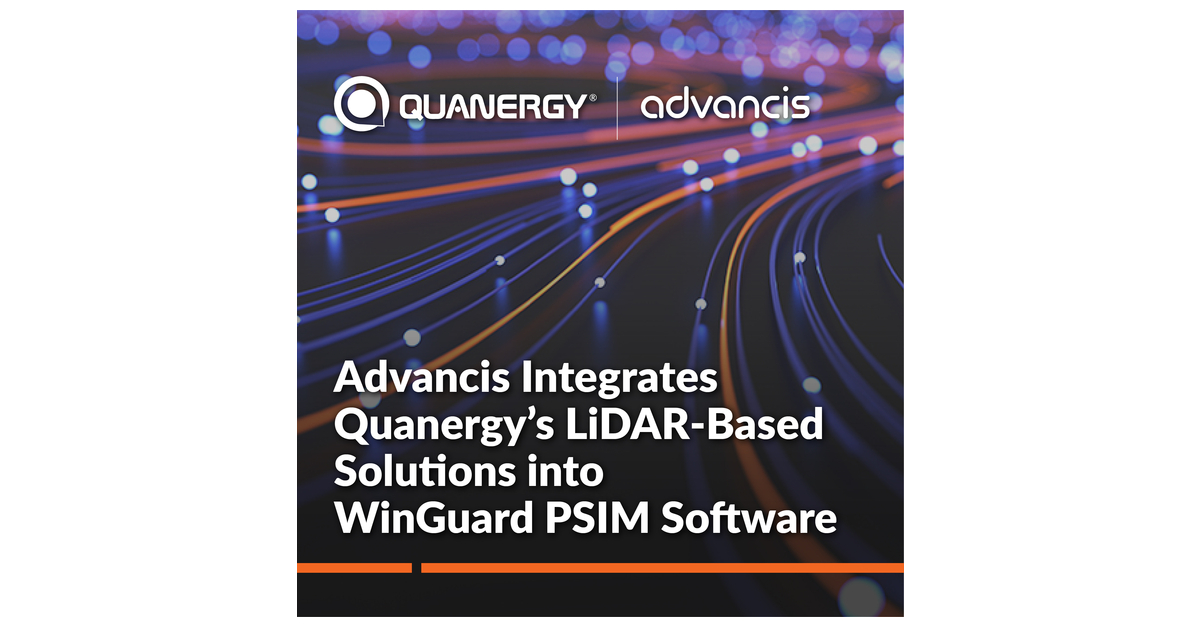 Advancis Integrates Quanergy's LiDAR-Based Solutions into WinGuard PSIM Software