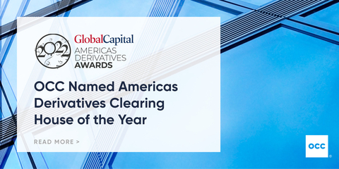OCC Named Americas Derivatives Clearing House of the Year by GlobalCapital. (Graphic: Business Wire)