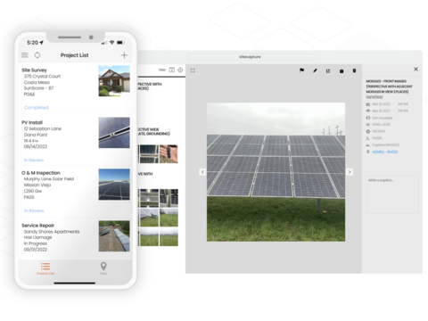SiteCapture mobile and web apps streamline solar field operations. (Graphic: Business Wire)