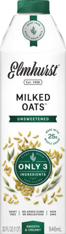 original Elmhurst Unsweetened Milked Oats carton (Photo: Business Wire)