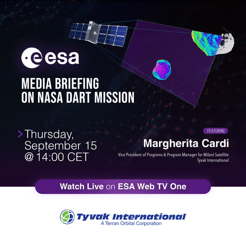 Tyvak International SRL to Participate in ESA Media Briefing for NASA's Dart Mission