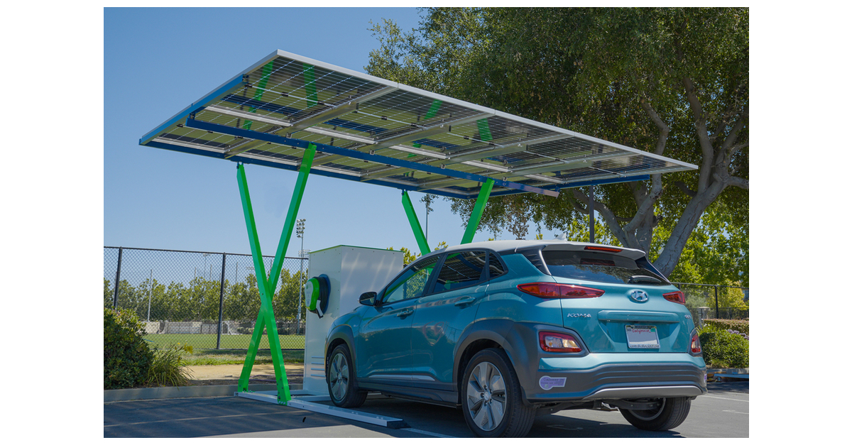 PairTree caricatore solare off-grid per auto elettriche che si