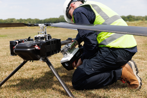 VAPOR 55 MX can carry up to 12 pounds of payload with over 70 minutes of flight endurance while still maintaining the 55-pound gross take-off weight restricted by the FAA for commercial customers. (Image: AeroVironment, Inc.)