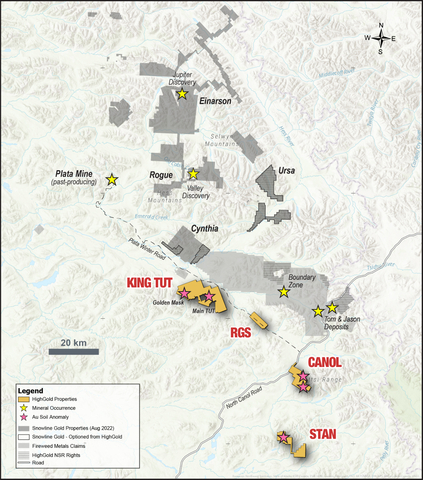 original Figure 1 – Location of HighGold’s Selwyn Basin Gold Properties, Yukon, Canada (Graphic: Business Wire)