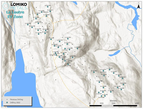 original Figure 1. Localisation des trous forés à la zone VE (Graphic: Business Wire)
