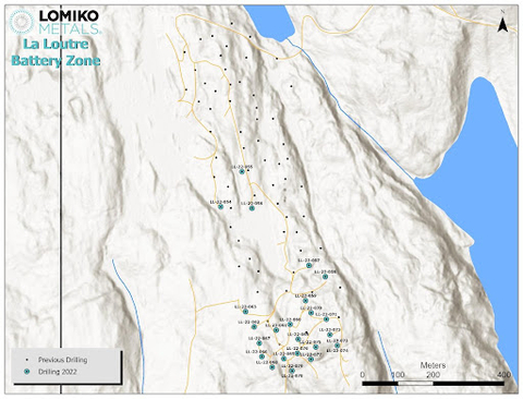 thumbnail Figure 2. Localisation des trous forés à la zone Batterie (Graphic: Business Wire)