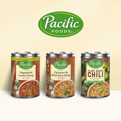 Pacific Foods introduces new organic canned ready-to-eat hearty soups and plant-based chilis in infinitely recyclable non-BPA lined packaging. (Photo: Business Wire)