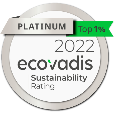 INNIO Group has been awarded a platinum sustainability rating by EcoVadis, demonstrating excellence in the 21 evaluated areas including environment, labor & human rights, ethics, sustainable procurement, and a dedicated scorecard on carbon. (Graphic: Business Wire)