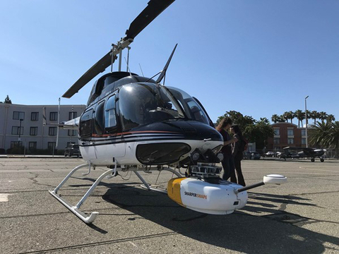 A Bell Long Ranger and/or a Bell 407 helicopter equipped with the LiDAR and high-resolution imaging will survey electrical equipment throughout Central and Northern California to identify potential wildfire risks. (Photo: Business Wire)