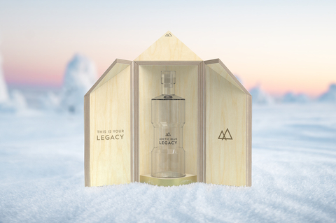 original Visualization of Arctic Blue Legacy and its wooden case. (Photo: Business Wire)